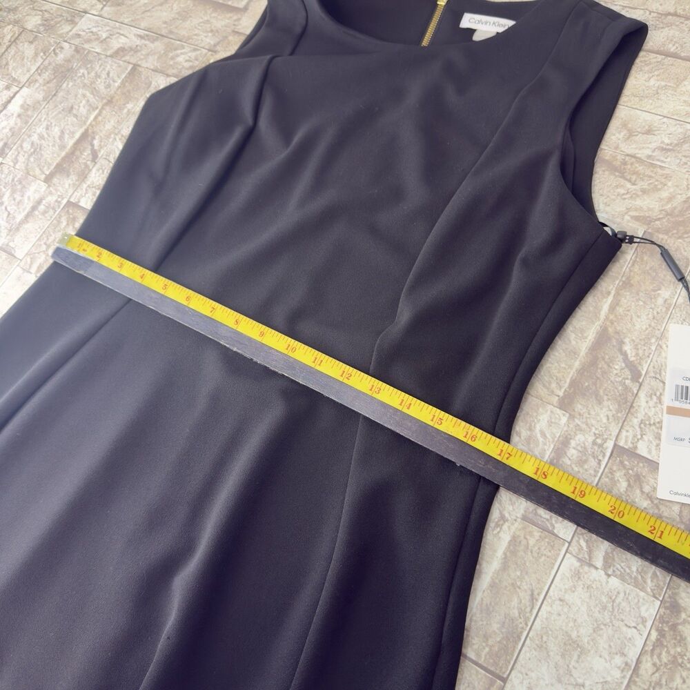 NEW Calvin Klein Dress Sheath Smooth Scuba Classic Black Women’s Sz 12 - Picture 12 of 15